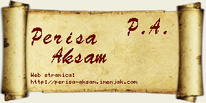 Periša Akšam vizit kartica